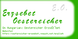 erzsebet oestereicher business card